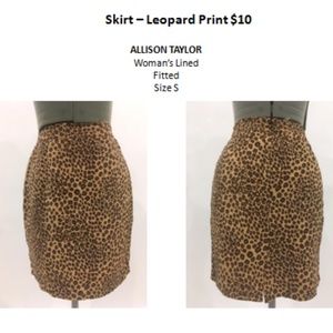 Allison Taylor Leopard Print Lined Skirt